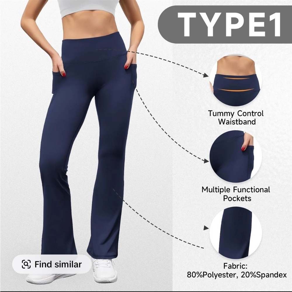 Navy blue wide leg leggings